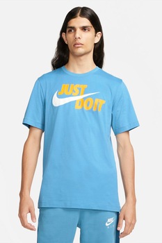 Nike, Tricou cu imprimeu logo Swoosh, Albastru