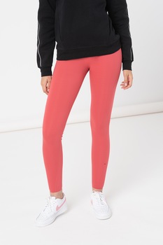 Nike, Colanti cu tehnologie Dri-Fit si talie medie, pentru fitness One Luxe, Roz Nike, Colanti cu tehnologie Dri-Fit si talie medie, pentru fitness One Luxe, Roz