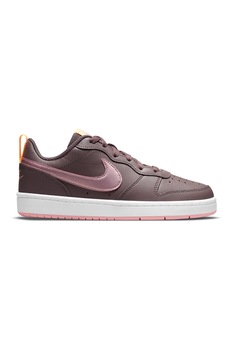 Nike, Pantofi sport cu insertii de piele Court Borough Low 2, Violet prafuit Nike, Pantofi sport cu insertii de piele Court Borough Low 2, Violet prafuit