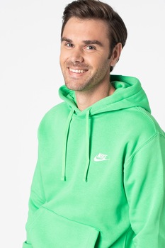 Nike, Hanorac cu buzunar kangaroo Sportswear Club, Verde electric