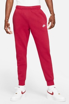 Nike, Pantaloni jogger cu buzunare laterale Sportswear Club, Roz zmeuriu/Alb