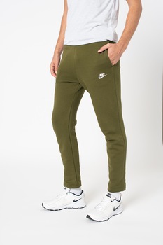 Nike, Pantaloni sport drepti cu logo, Verde feriga Nike, Pantaloni sport drepti cu logo, Verde feriga