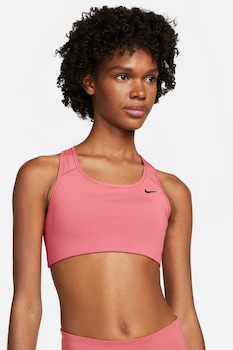Nike - Фитнес сутиен Swoosh със средна поддръжка, Розов