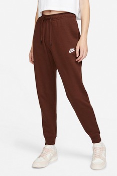 Nike, Pantaloni sport conici cu buzunare laterale Sportswear Club, Maro coniac/Alb Nike, Pantaloni sport conici cu buzunare laterale Sportswear Club, Maro coniac/Alb