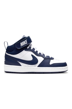Nike, Pantofi sport cu banda cu velcro Court Corough, Alb/Albastru inchis