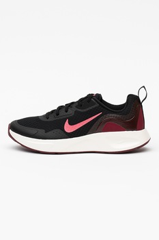 Nike, Pantofi sport cu logo Wearallday, Negru/Purpuriu inchis Nike, Pantofi sport cu logo Wearallday, Negru/Purpuriu inchis