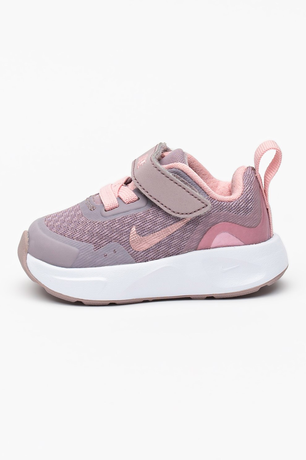 Nike, Pantofi sport cu banda velcro WearAllDay, Lila prafuit/Roz