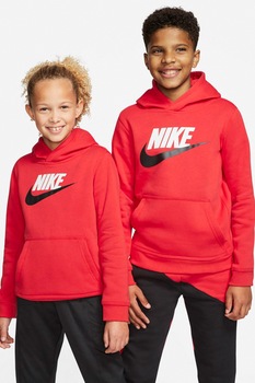 Nike, Hanorac cu buzunar kangaroo si logo Sportswear Club, Corai Nike, Hanorac cu buzunar kangaroo si logo Sportswear Club, Corai