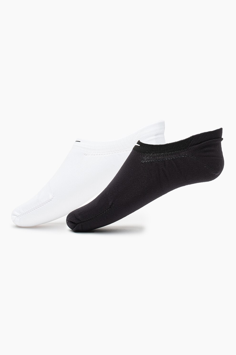 Nike, Set de sosete foarte scurte pentru antrenament - 2 perechi, Negru/Alb