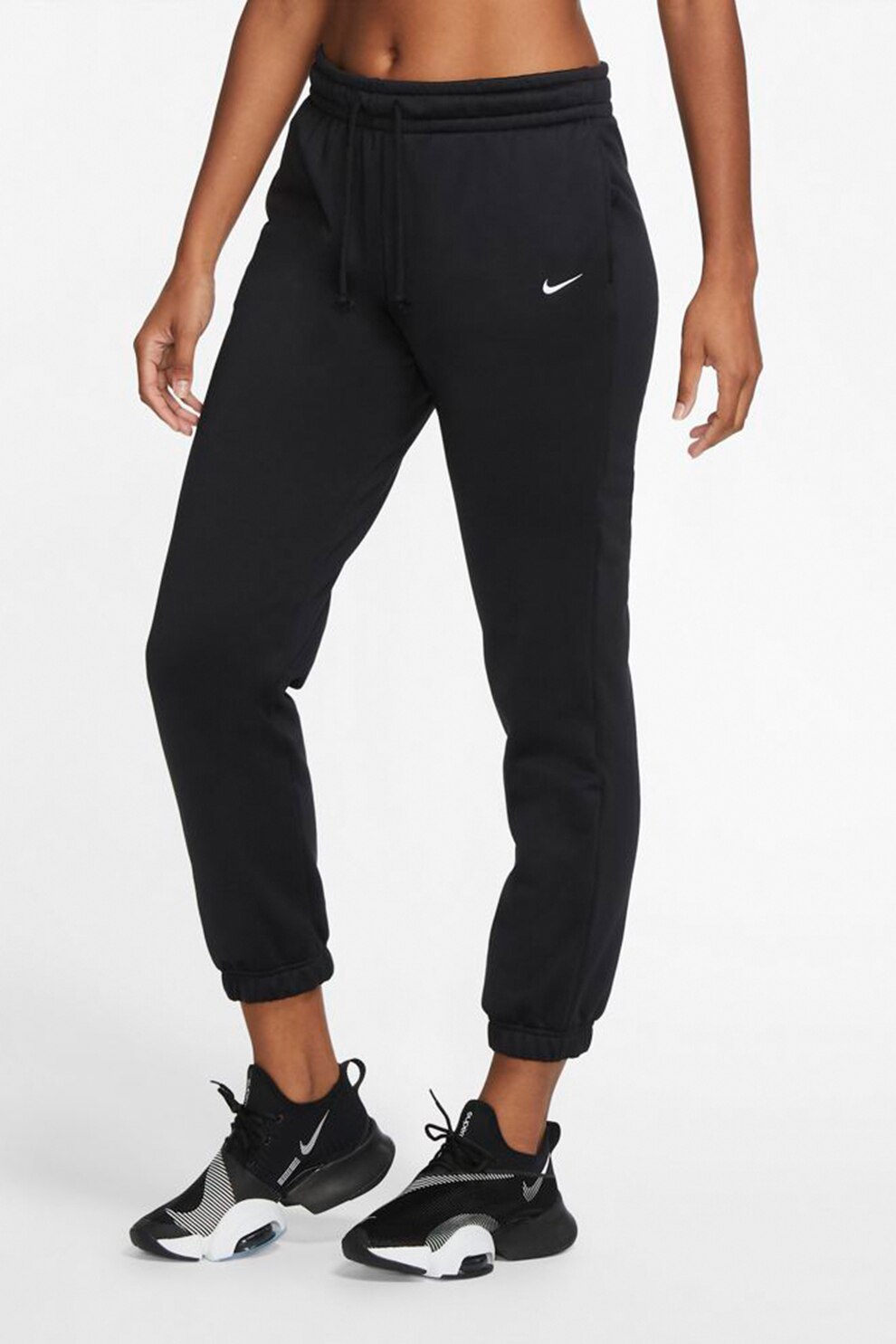 Nike, Pantaloni sport crop cu imprimeu logo pentru antrenament All Time, Negru