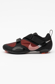 Nike, Pantofi cu velcro pentru ciclism SuperRep Cycle, Negru/Rosu Nike, Pantofi cu velcro pentru ciclism SuperRep Cycle, Negru/Rosu