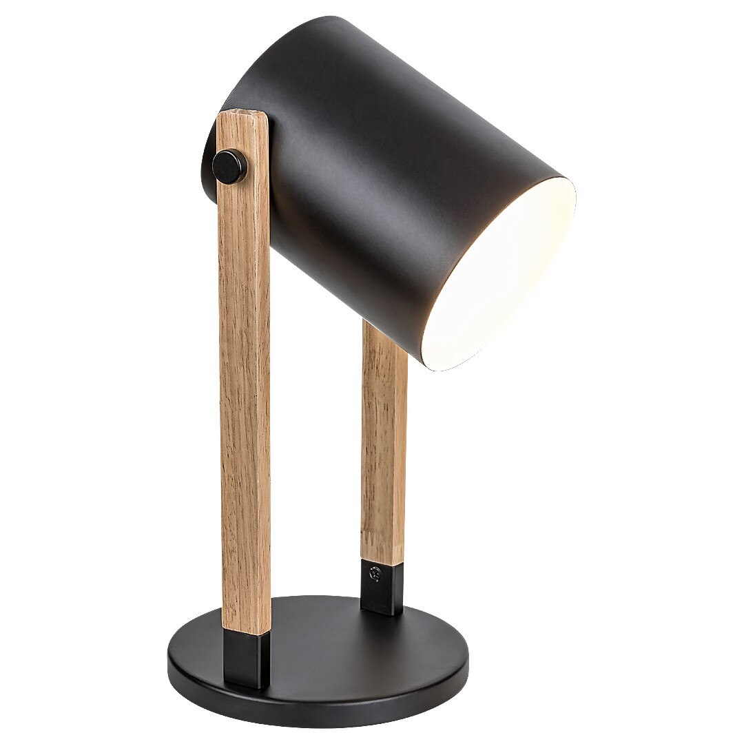 Veioza Nicolas Rabalux, 1xE27 G45 max 10W, Metal, Lemn, Negru, IP20