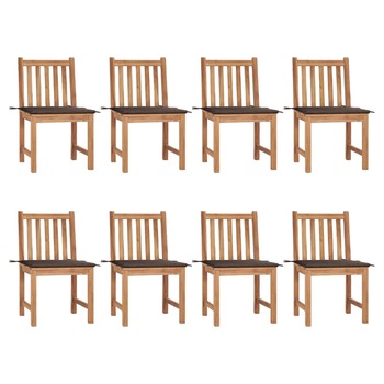 Set Scaune de gradina cu perne, 8 buc maro/ gri taupe, lemn masiv de tec 3073150 Set Scaune de gradina cu perne, 8 buc maro/ gri taupe, lemn masiv de tec 3073150