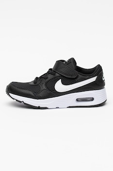 Nike - Спортни обувки Air Max с кожа, Черен/Бял