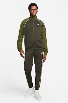 Nike, Trening cu fermoar Sportswear, Verde forest/Verde marin/Alb