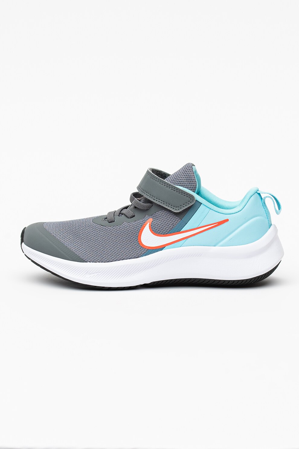 Nike, Pantofi cu insertie plasa pentru alergare Star Runner 3, Gri/Albastru pastel