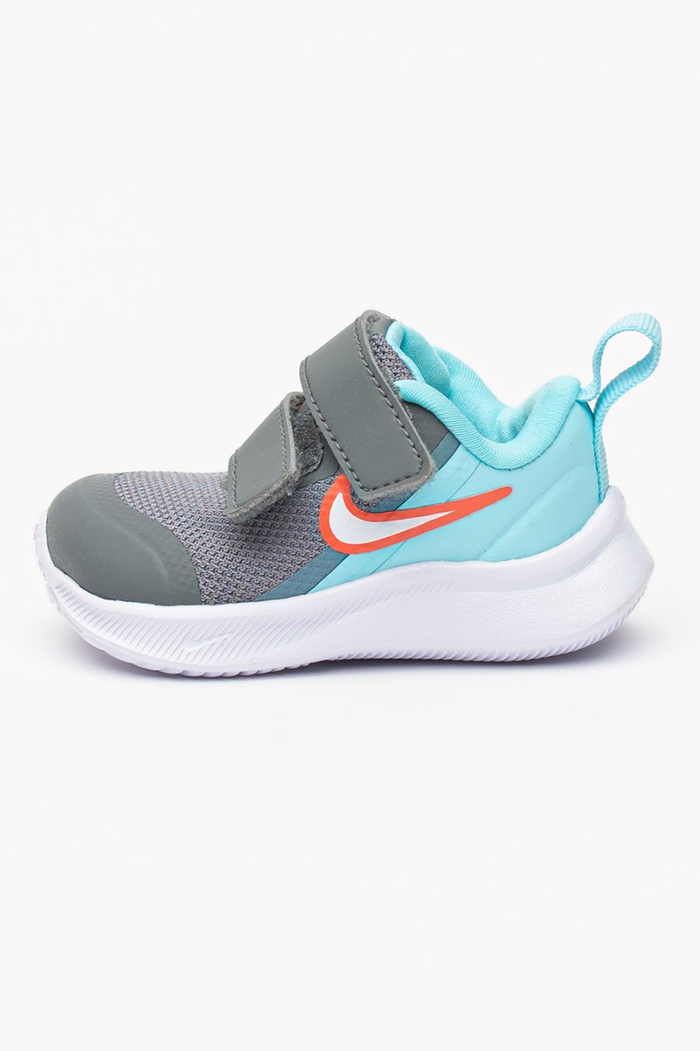 Nike, Pantofi cu velcro pentru alergare Star Runner 3, Gri/Albastru pastel