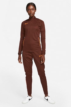 Nike, Trening cu imprimeu logo si tehnologie Dri-Fit pentru fotbal Academy, Maro coniac/Oranj Nike, Trening cu imprimeu logo si tehnologie Dri-Fit pentru fotbal Academy, Maro coniac/Oranj