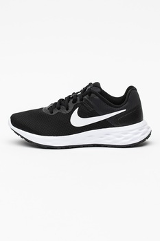 Nike, Pantofi cu imprimeu logo pentru alergare Revolution 6 Next Nature, Negru/Alb