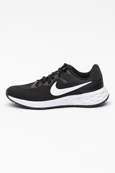 Nike, Pantofi sport de plasa Revolution 6 NN, Negru/Alb