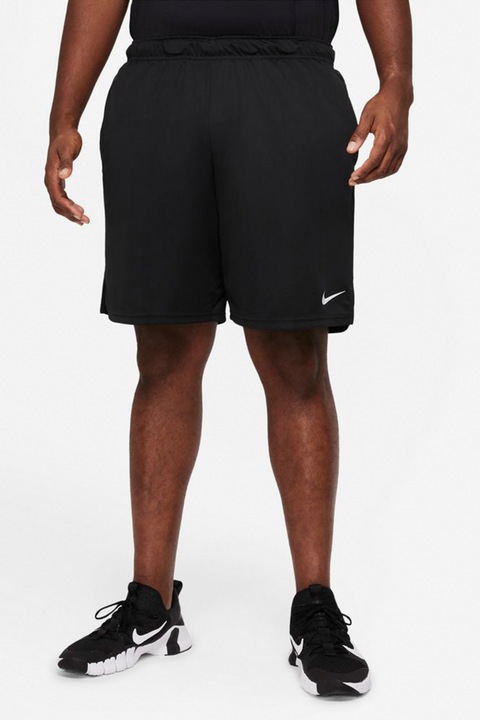 Nike, Pantaloni scurti cu tehnologie Dri-Fit si snur de ajustare interior pentru antrenament, Alb/Negru