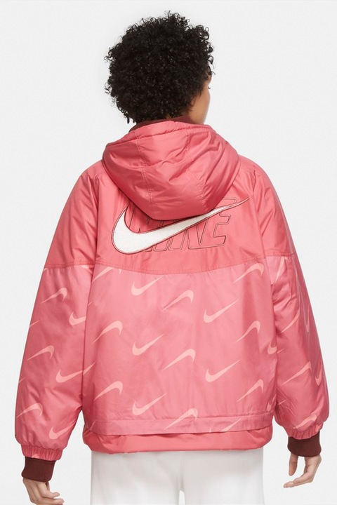 Nike, Geaca cu model logo, Roz, L