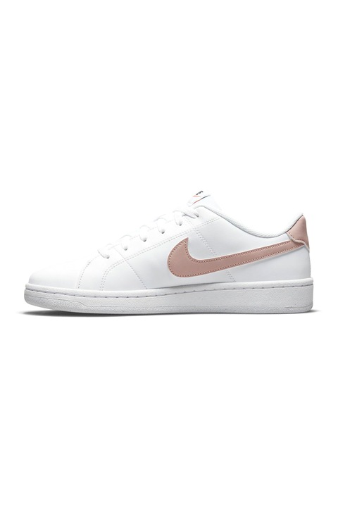Nike, Pantofi sport de piele ecologica Court Royale 2, Alb/Roz