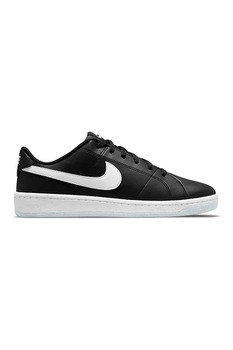 Nike, Pantofi sport de piele cu logo Court Royal 2, Negru/Alb