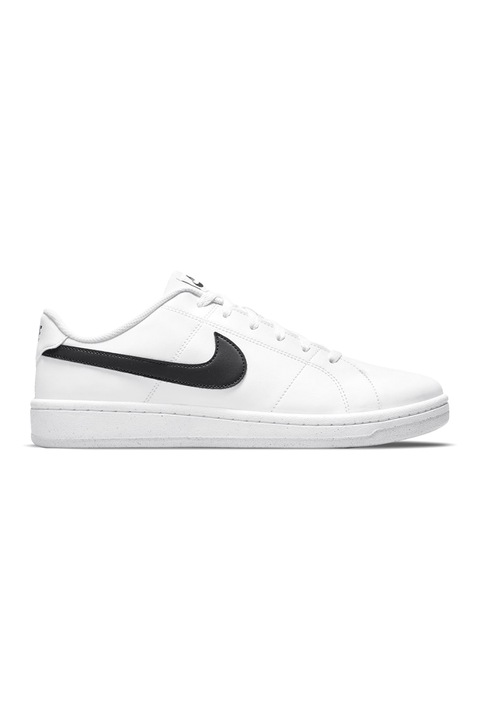 Nike, Pantofi sport de piele ecologica cu logo Court Royale 2, Alb optic