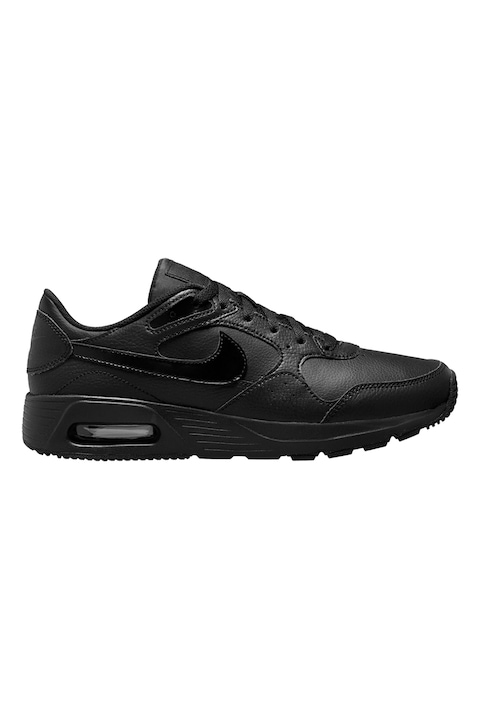 Nike, Спортни обувки Air Max с кожа и еко кожа, Черен