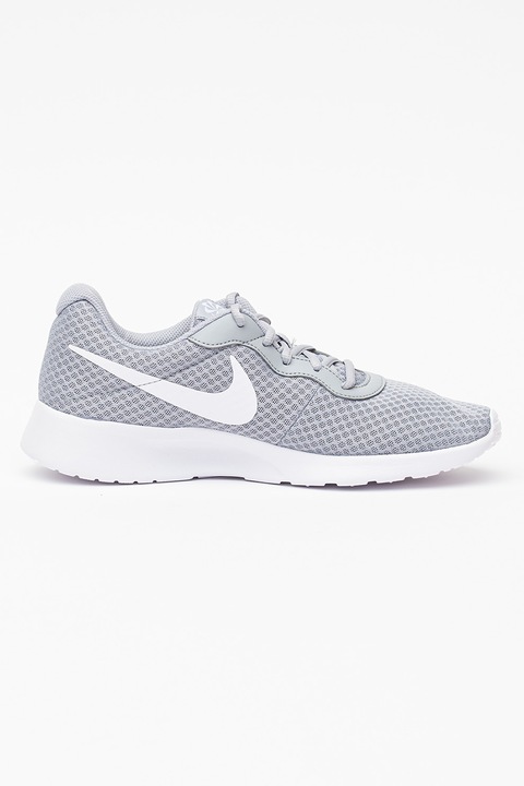 Nike, Pantofi sport de plasa Tanjun, Gri deschis, Alb, 11.5