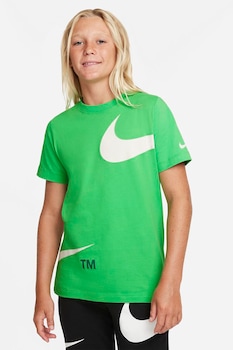 Nike, Tricou cu logo Swoosh, Verde/Alb Nike, Tricou cu logo Swoosh, Verde/Alb