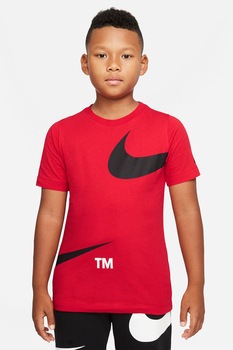 Nike, Tricou cu logo Swoosh, Rosu/Negru