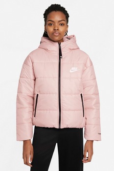 Nike, Geaca cu tehnologie Therma-Fit cu gluga Repel, Roz pal/Negru/Alb Nike, Geaca cu tehnologie Therma-Fit cu gluga Repel, Roz pal/Negru/Alb