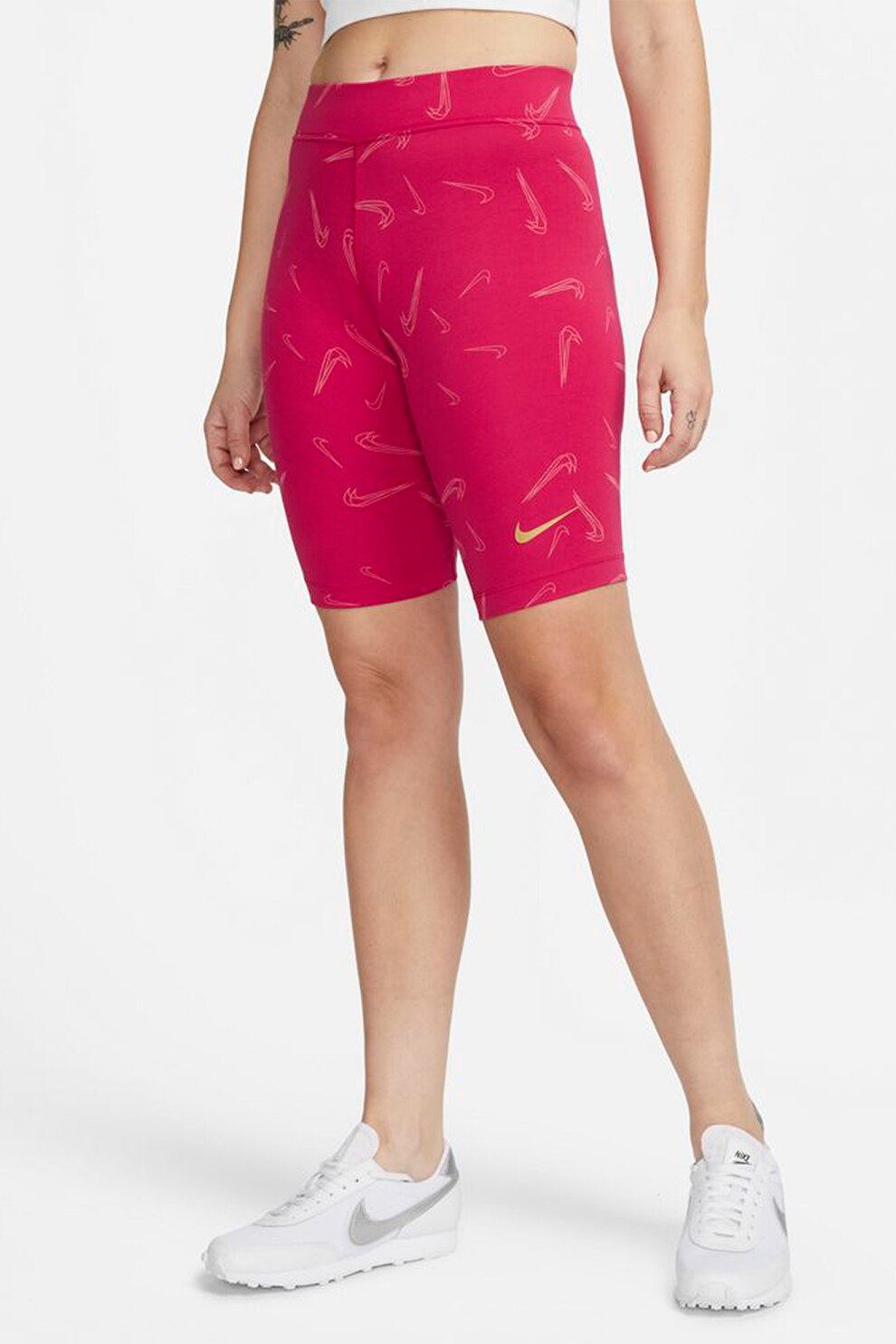 Nike, Colanti scurti cu tehnologie Dri-FIT pentru antrenament, Fucsia