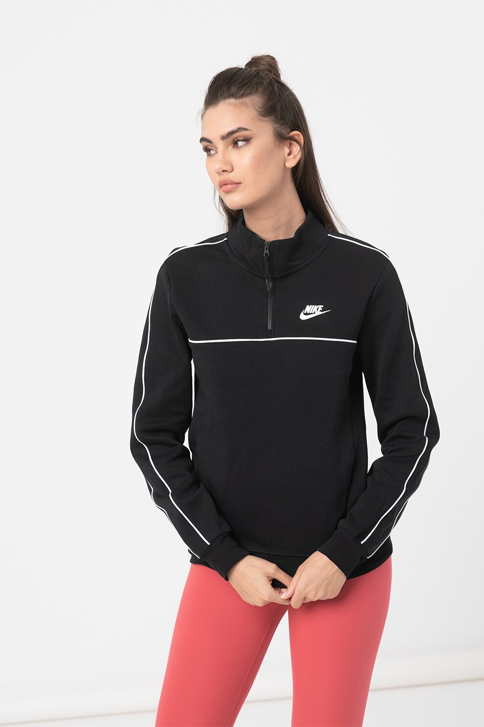 Nike Суитшърт Essential с къс цип Черен S Emagbg 