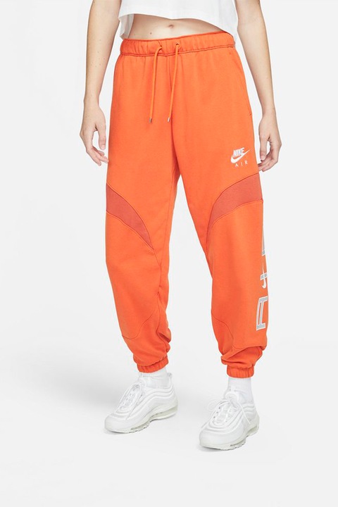 Nike, Pantaloni sport conici cu logo, Portocaliu