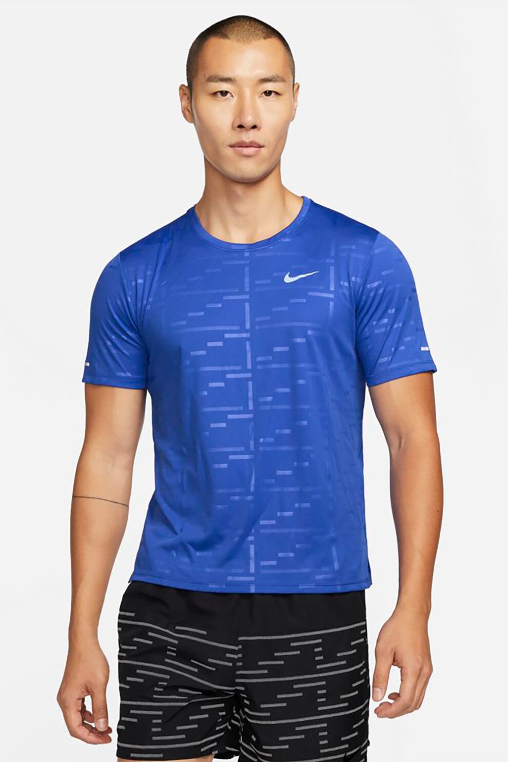 Nike, Tricou cu tehnologie Dri-Fit, pentru alergare, Albastru royal
