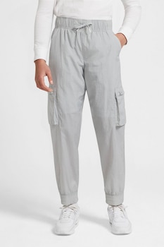 Nike, Pantaloni cargo cu talie elastica, Gri melange Nike, Pantaloni cargo cu talie elastica, Gri melange