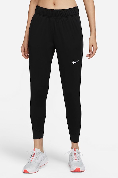 Nike, Панталон за бягане Essential с Dri-FIT, Сребрист/Черен