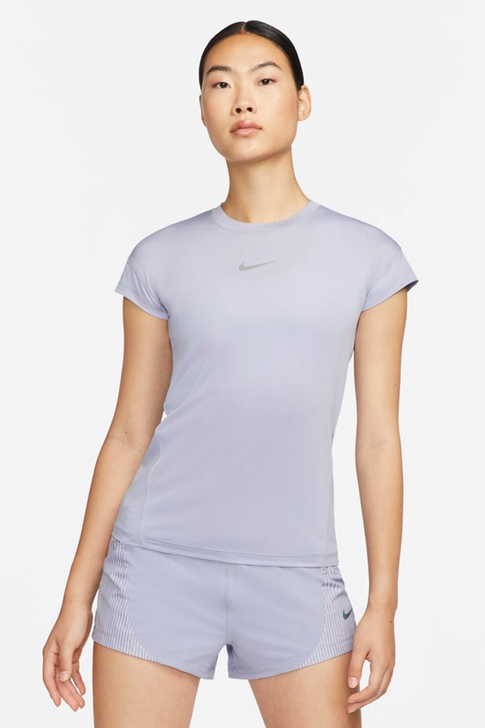 Nike, Tricou cu tehnologie Dri Fit pentru alergare, Lila