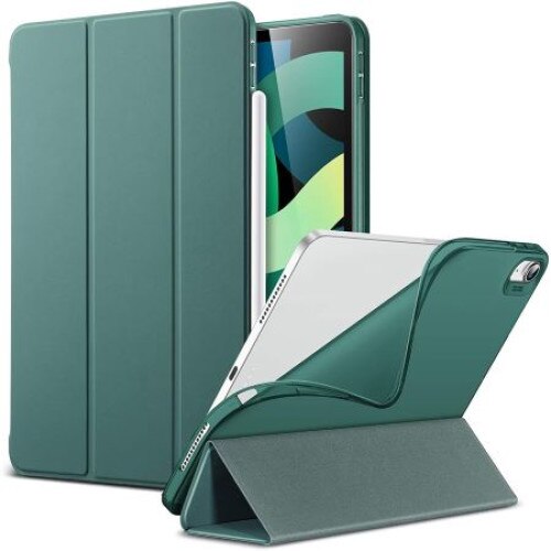 Husa Smart Cover compatibila cu Ipad Pro 12.9" 2019-2020-2021-2022, inchidere magnetica, Rebound Pencil, Verde inchis, TELGORBCS