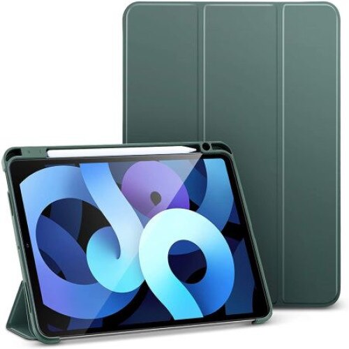 Husa Smart Cover compatibila cu Ipad Pro 12.9" 2019-2020-2021-2022, inchidere magnetica, Rebound Pencil, Verde inchis, TELGORBCS