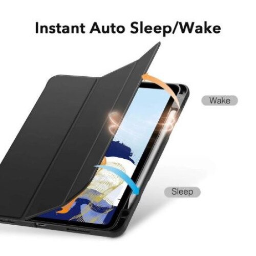 Husa Smart Cover Ipad Pro 12.9" 2019-2020-2021-2022, inchidere magnetica, Rebound Pencil, Negru, TELGORBCS