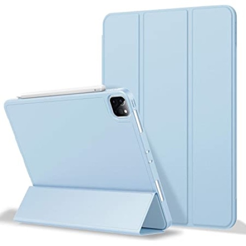 Husa Smart Cover compatibila cu Ipad Pro 11" 2018-2020-2021-2022, inchidere magnetica, Rebound Pencil, Albastru, TELGORBCS