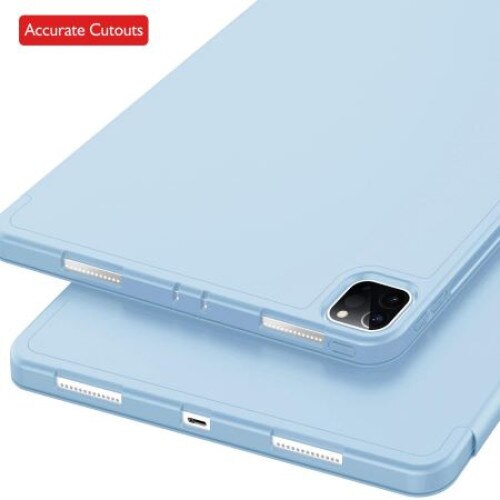 Husa Smart Cover compatibila cu Ipad Pro 11" 2018-2020-2021-2022, inchidere magnetica, Rebound Pencil, Albastru, TELGORBCS