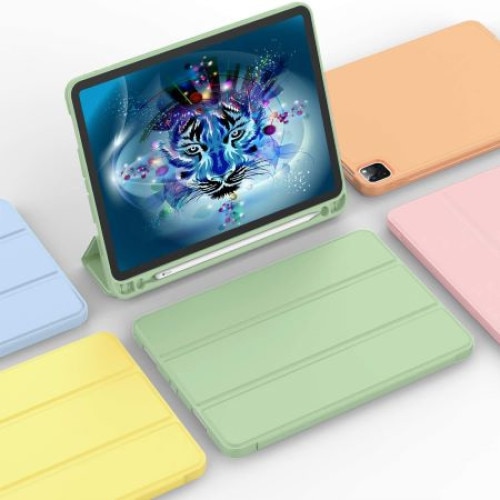 Husa Smart Cover compatibila cu Ipad Pro 11" 2018-2020-2021, inchidere magnetica, Rebound Pencil, Verde deschis, TELGORBCS