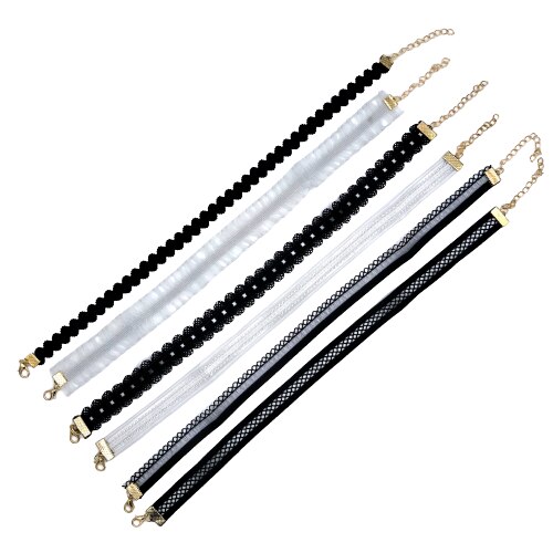 Set 6 colier choker elegant, Nevermore,model-3 stiluri multiple