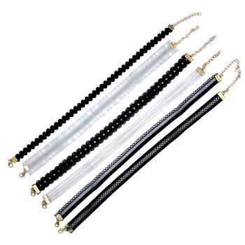 Set 6 colier choker elegant, Nevermore,model-3 stiluri multiple Set 6 colier choker elegant, Nevermore,model-3 stiluri multiple