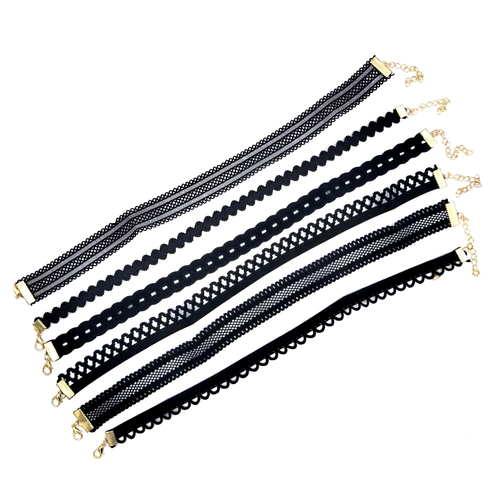 Set 6 colier choker elegant, Nevermore,model-4 stiluri multiple